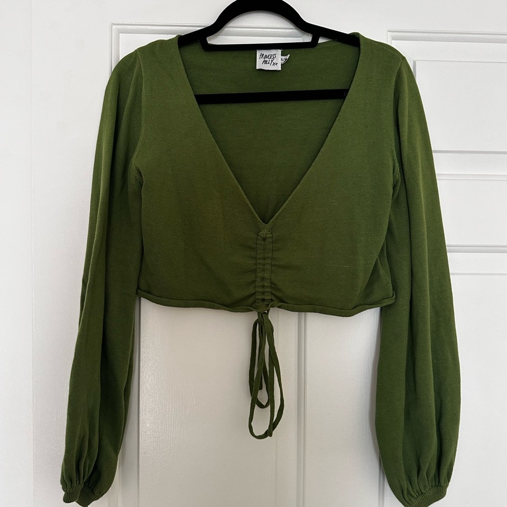 Green Crop Long Sleeve